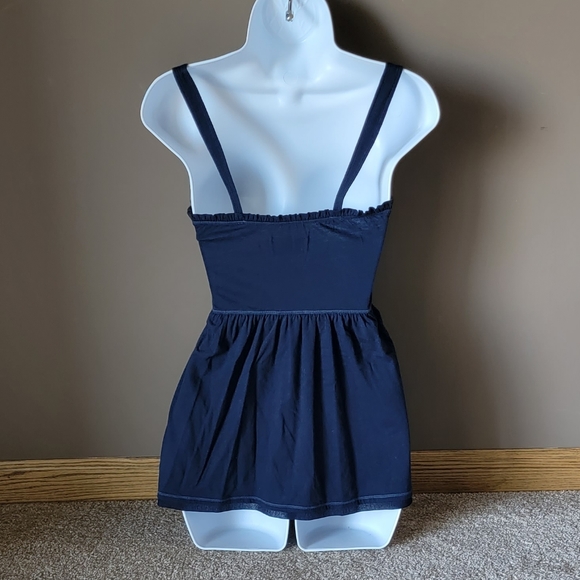 Abercrombie Navy Blue Flower Applique Size Small Dressy or Casual Tank Top - Picture 2 of 8